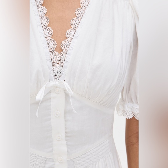 Reformation White Cotton Blend Ketra Dress, NWT - Picture 5 of 9